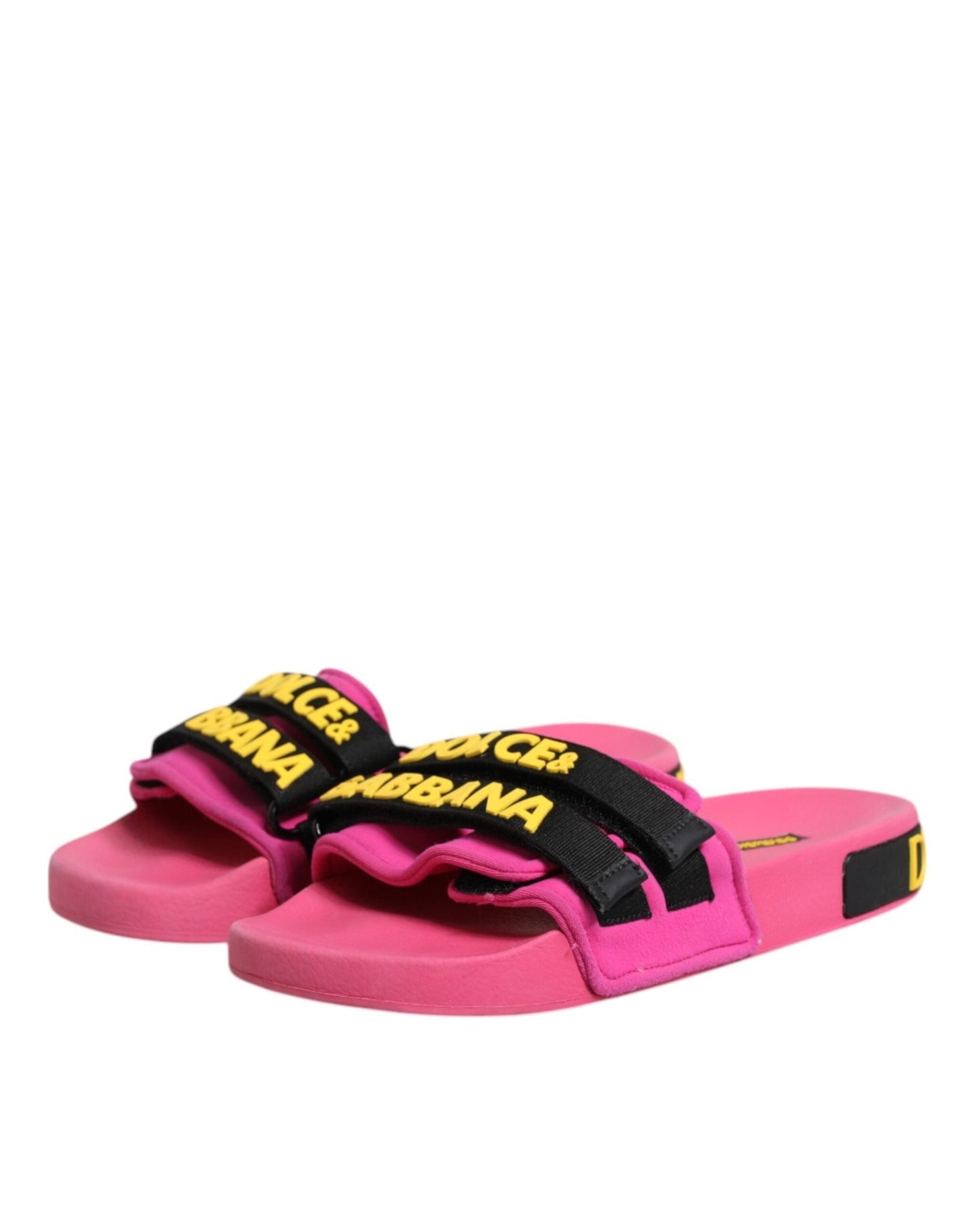 Dolce & Gabbana Fuchsia Neoprene Slides Flats Beachwear Shoes - SMARTMARTNZ