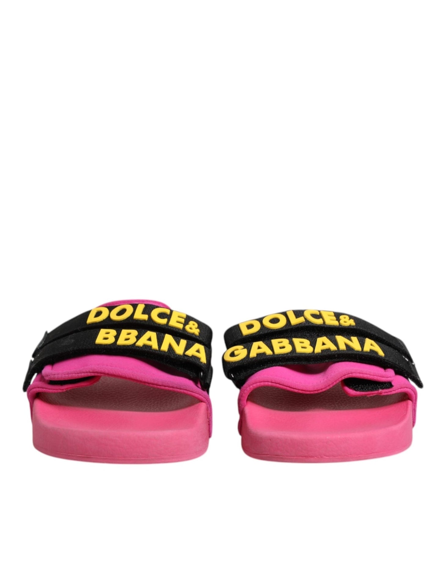 Dolce & Gabbana Fuchsia Neoprene Slides Flats Beachwear Shoes - SMARTMARTNZ
