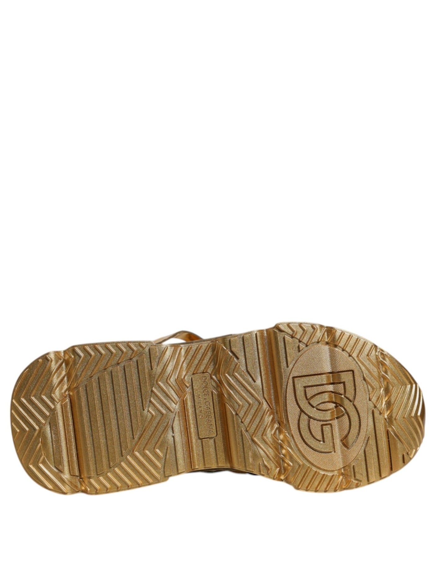 Dolce & Gabbana Gold Daymaster Leather Low Top Sneakers Shoes - SMARTMARTNZ