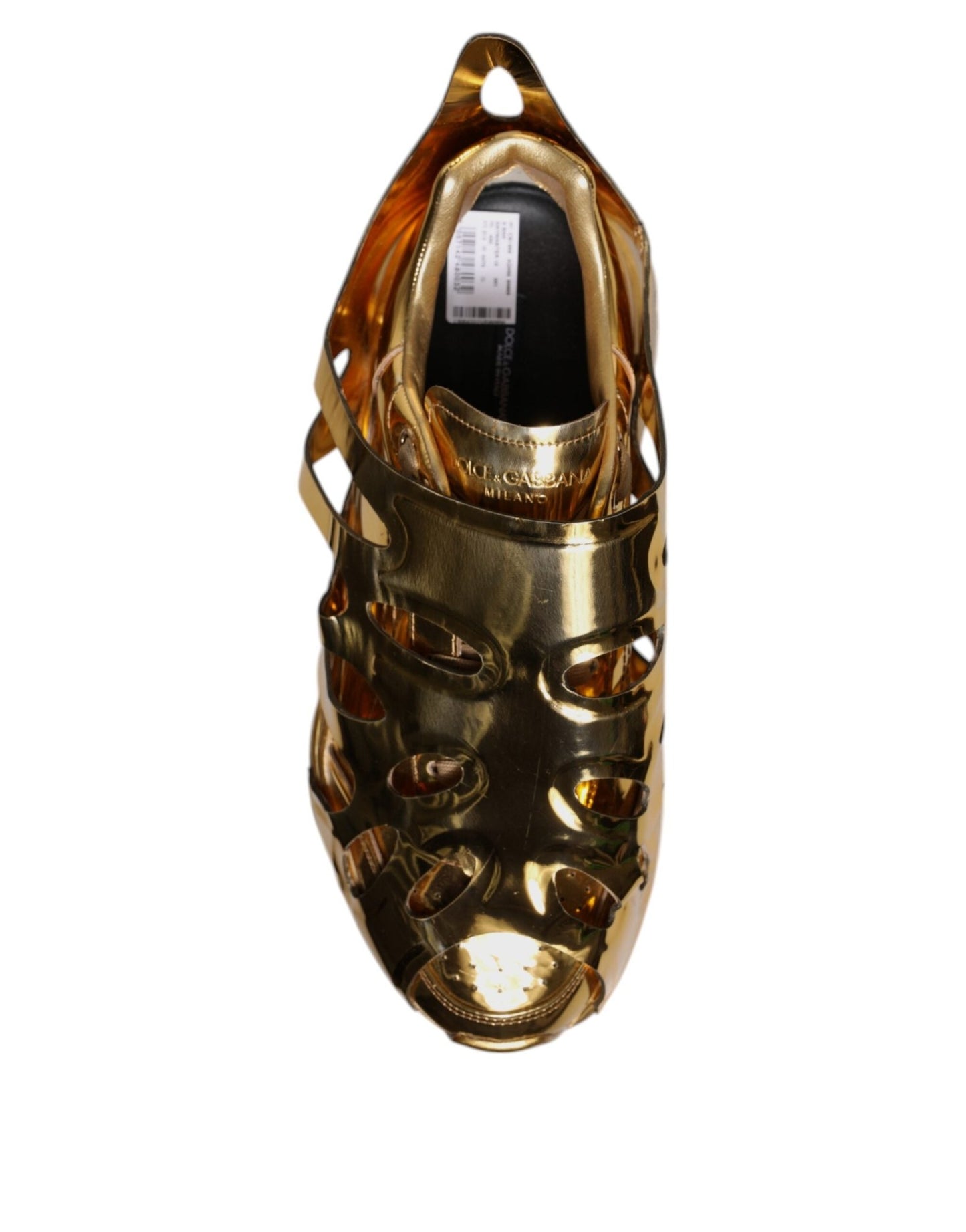 Dolce & Gabbana Gold Daymaster Leather Low Top Sneakers Shoes - SMARTMARTNZ