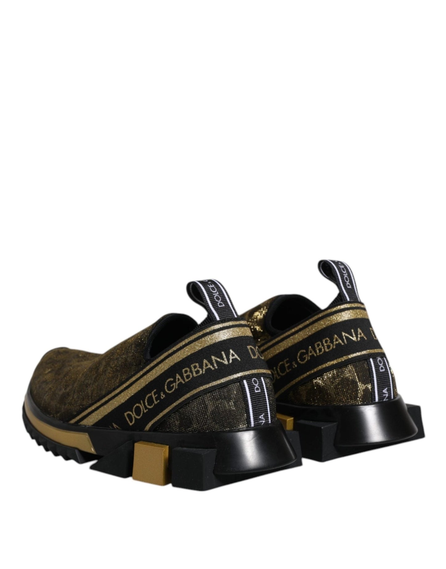 Dolce & Gabbana Gold Glitter Leopard Sorrento Sneakers Shoes - SMARTMARTNZ