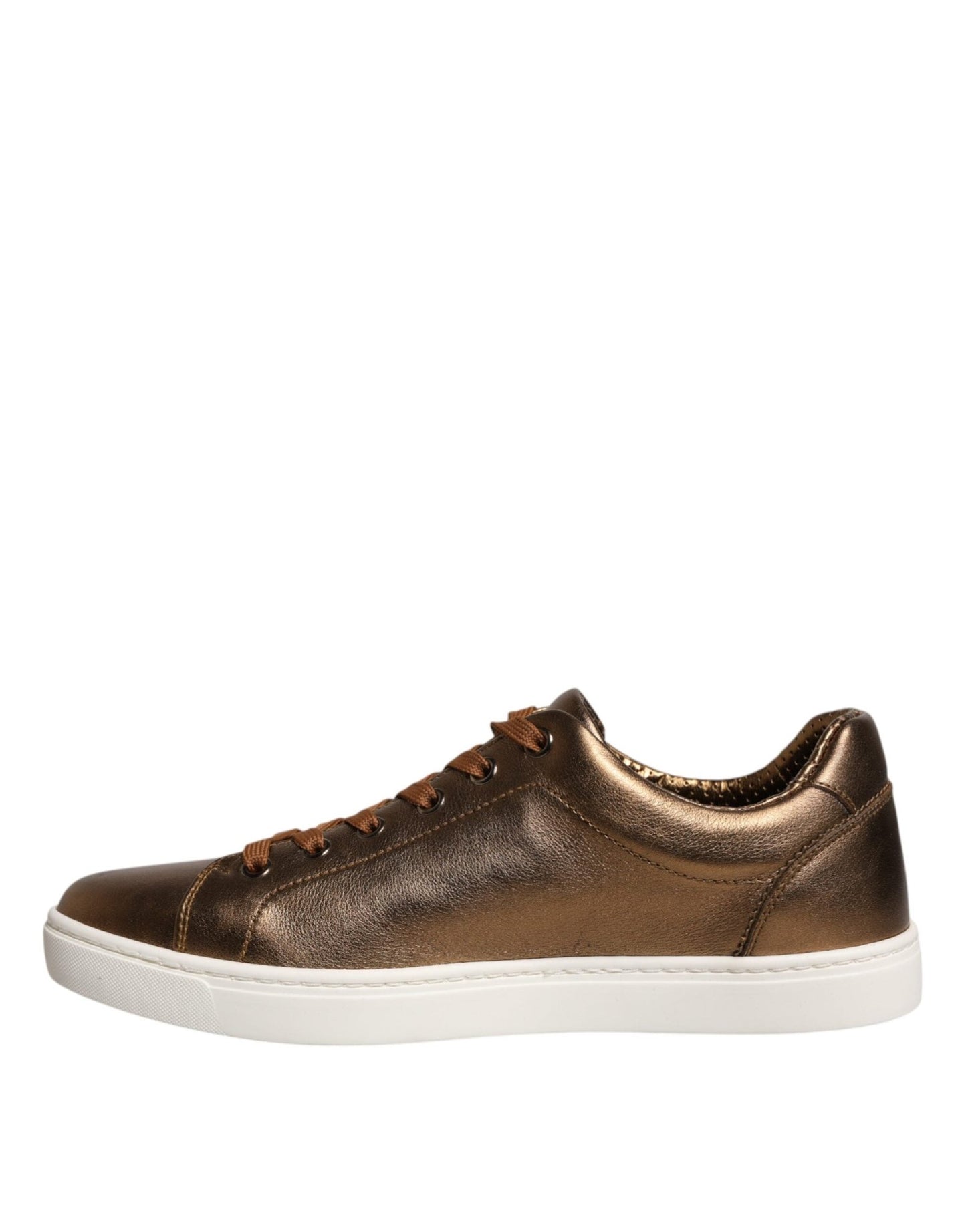Dolce & Gabbana Gold Leather Logo London Men Sneaker Shoes - SMARTMARTNZ
