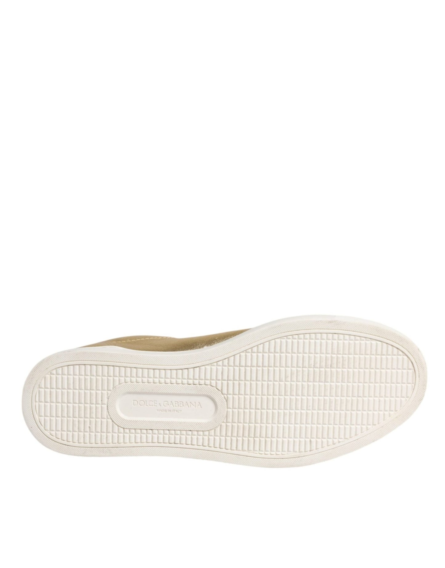 Dolce & Gabbana Gold Leather Logo London Men Sneakers Shoes - SMARTMARTNZ