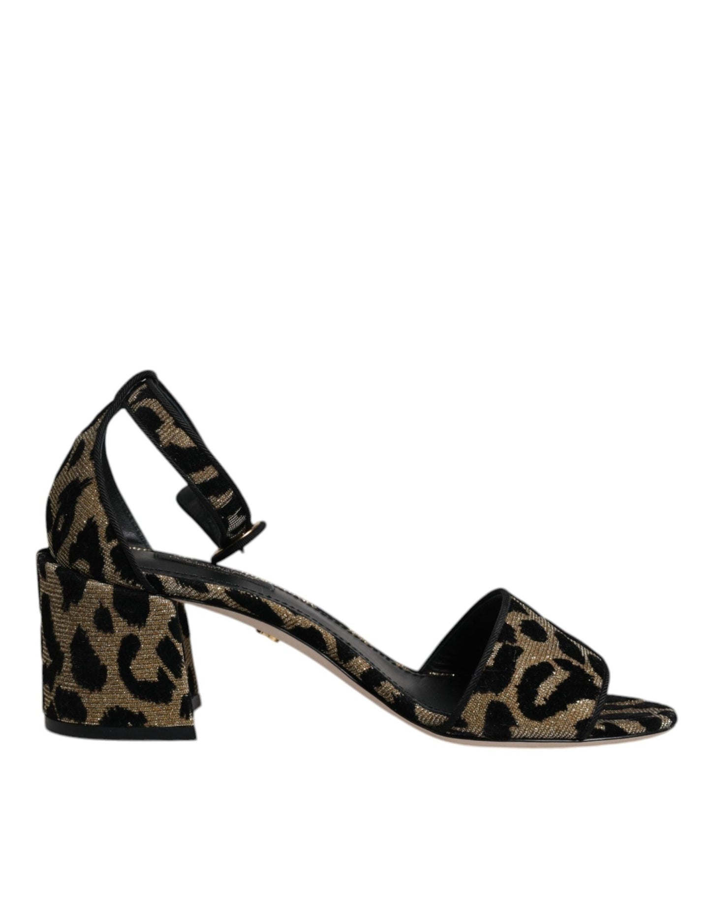 Dolce & Gabbana Gold Leopard Lurex Ankle Strap Heels Sandals Shoes - SMARTMARTNZ
