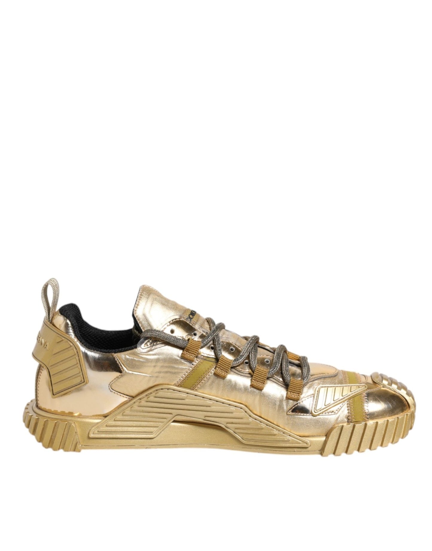 Dolce & Gabbana Gold Stretch Lace Up NS1 Sneakers Shoes - SMARTMARTNZ