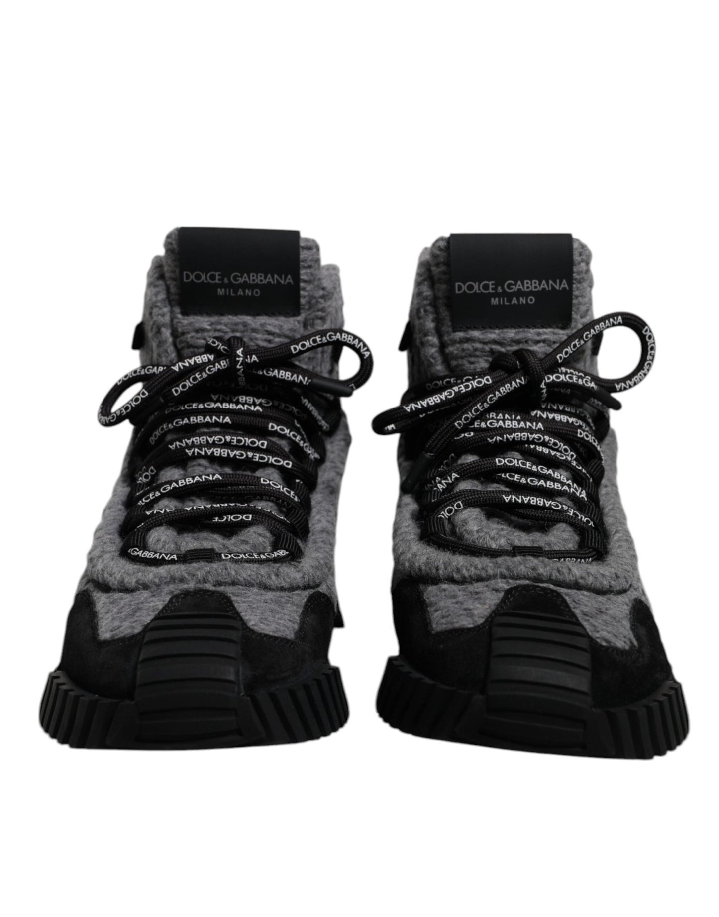Dolce & Gabbana Gray Black NS1 High Top Boots Sneakers Shoes - SMARTMARTNZ