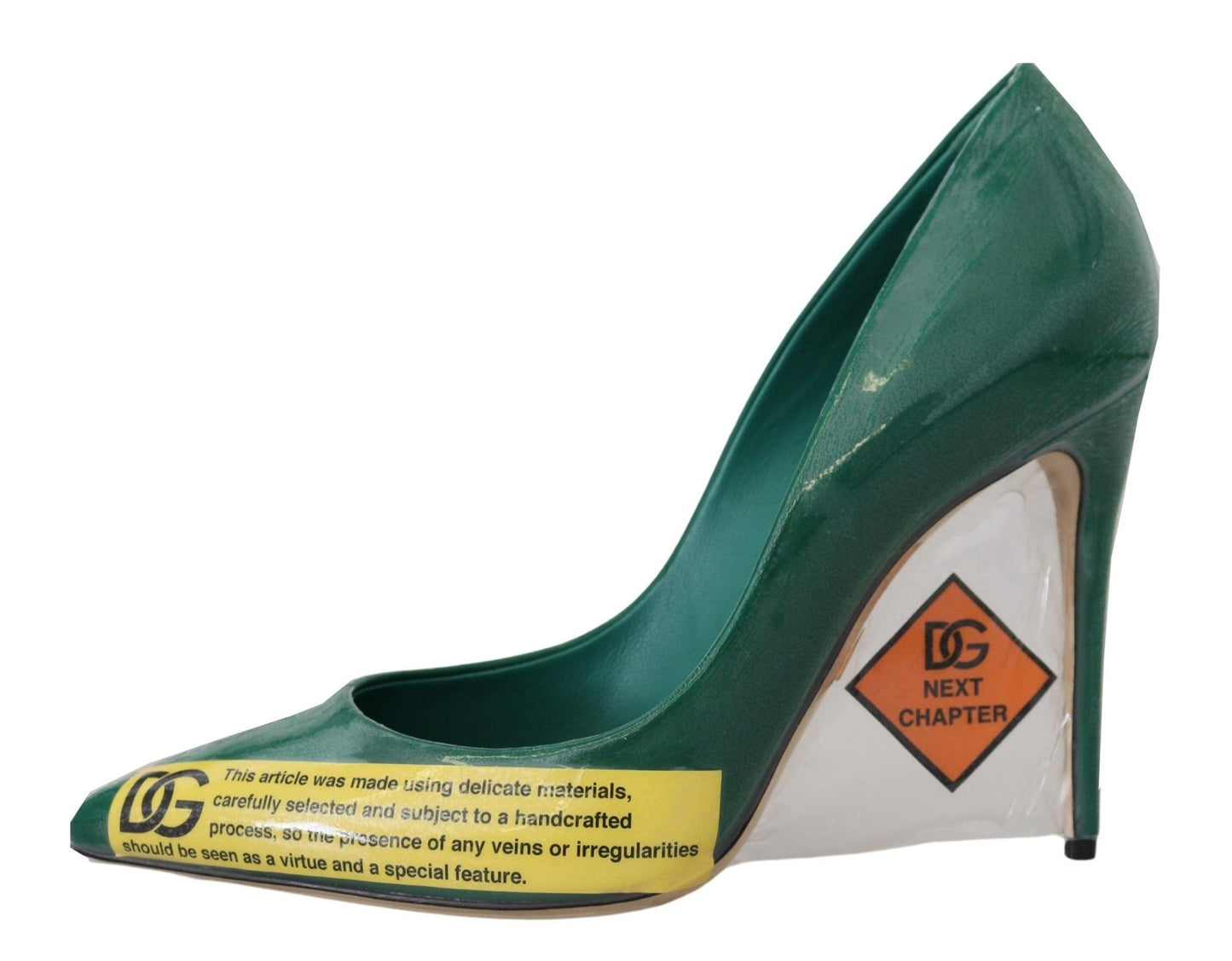 Dolce & Gabbana Green Leather Heels Pumps Plastic Shoes - SMARTMARTNZ