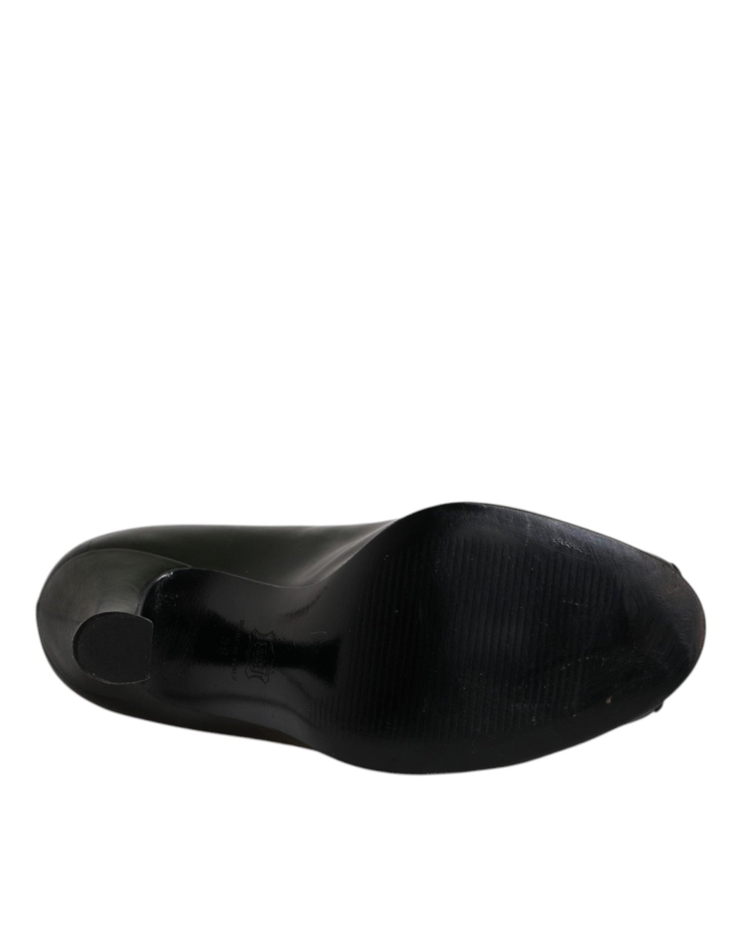 Dolce & Gabbana Green Leather Peep Toe Heels Pumps Shoes - SMARTMARTNZ