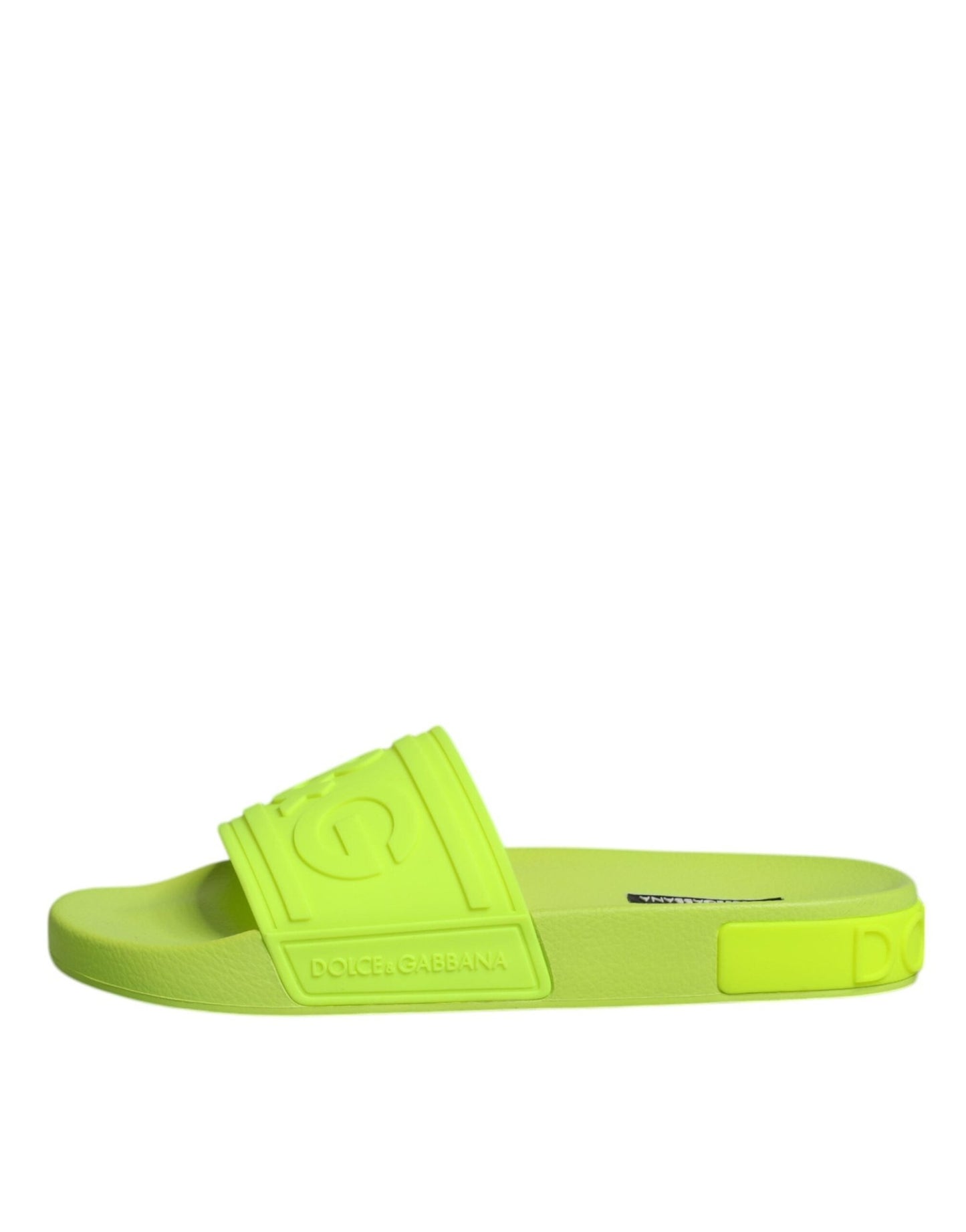 Dolce & Gabbana Green Rubber Slides Sandals Beachwear Shoes - SMARTMARTNZ