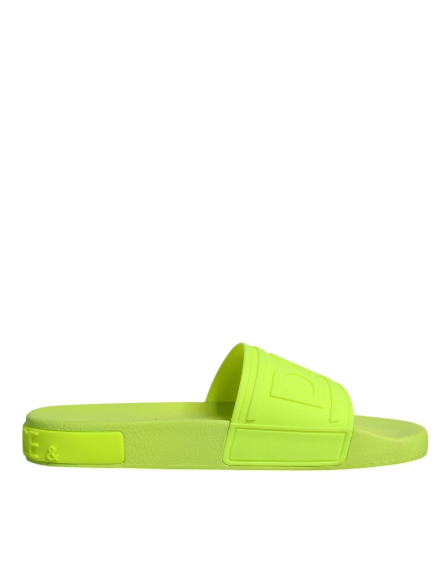 Dolce & Gabbana Green Rubber Slides Sandals Beachwear Shoes - SMARTMARTNZ