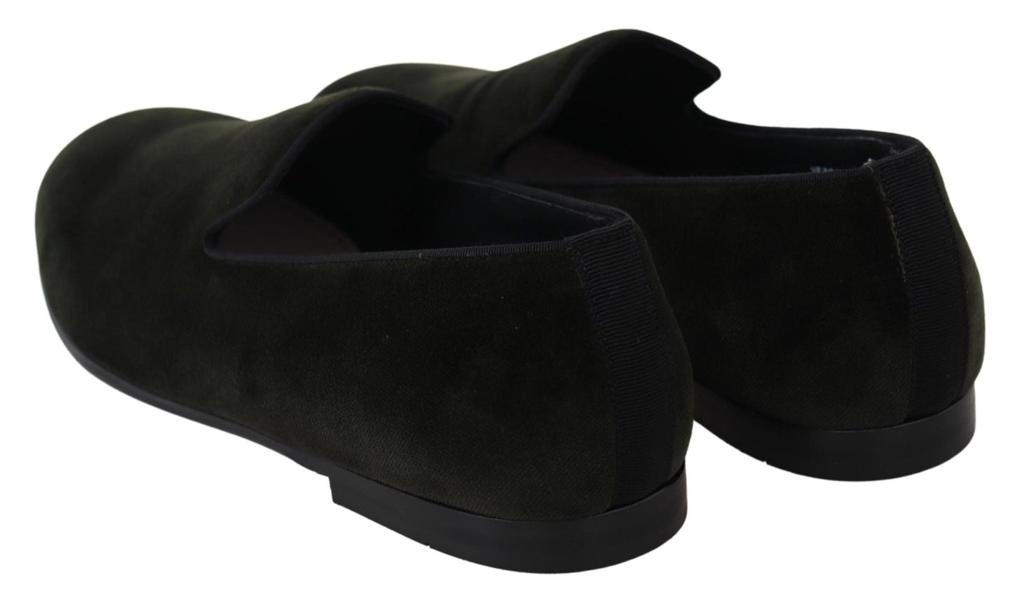 Dolce & Gabbana Green Velvet Slip On Mens Loafers Shoes - SMARTMARTNZ