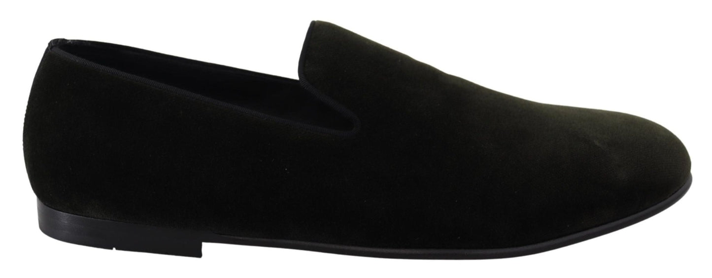 Dolce & Gabbana Green Velvet Slip On Mens Loafers Shoes - SMARTMARTNZ