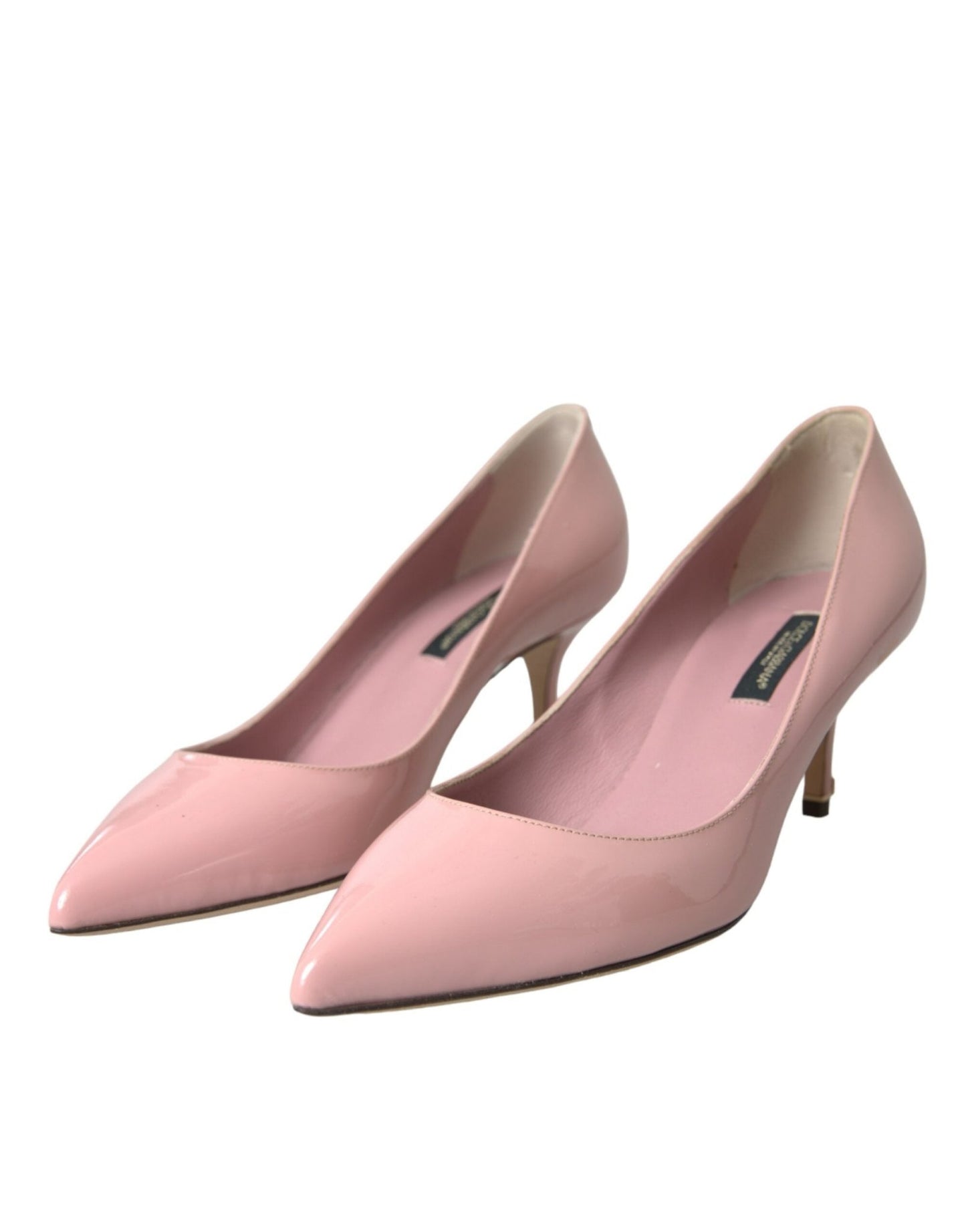 Dolce & Gabbana Light Pink Patent Leather Heels Pumps Shoes - SMARTMARTNZ