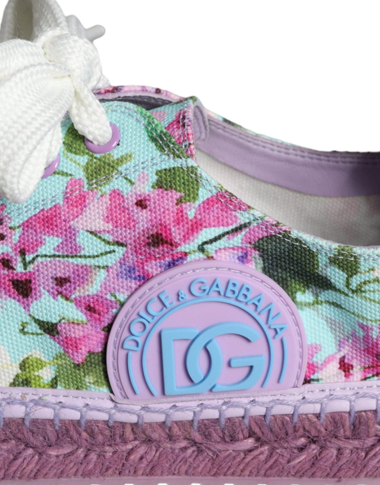 Dolce & Gabbana Multicolor Canvas Floral Espadrilles Sneakers Shoes - SMARTMARTNZ