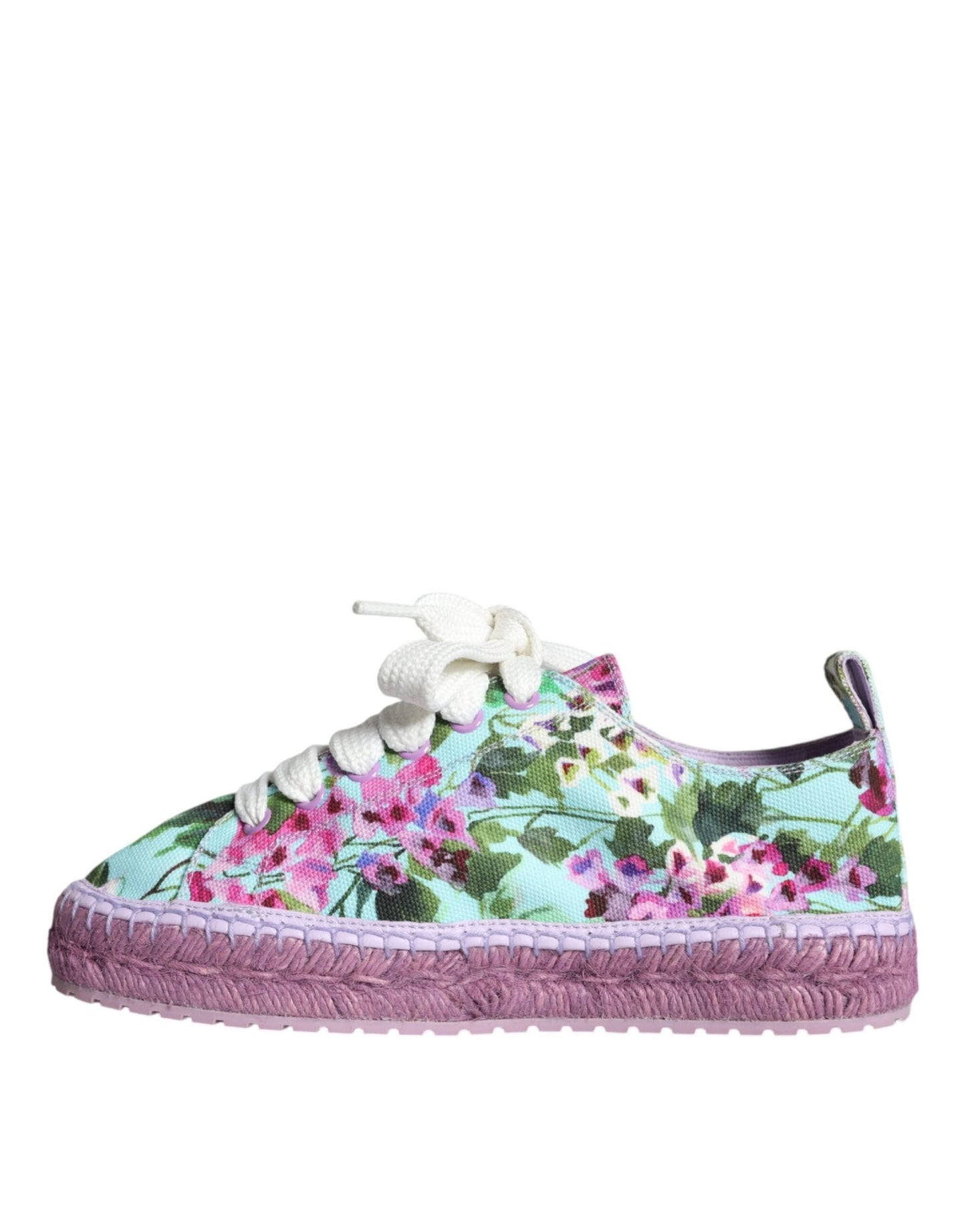 Dolce & Gabbana Multicolor Canvas Floral Espadrilles Sneakers Shoes - SMARTMARTNZ