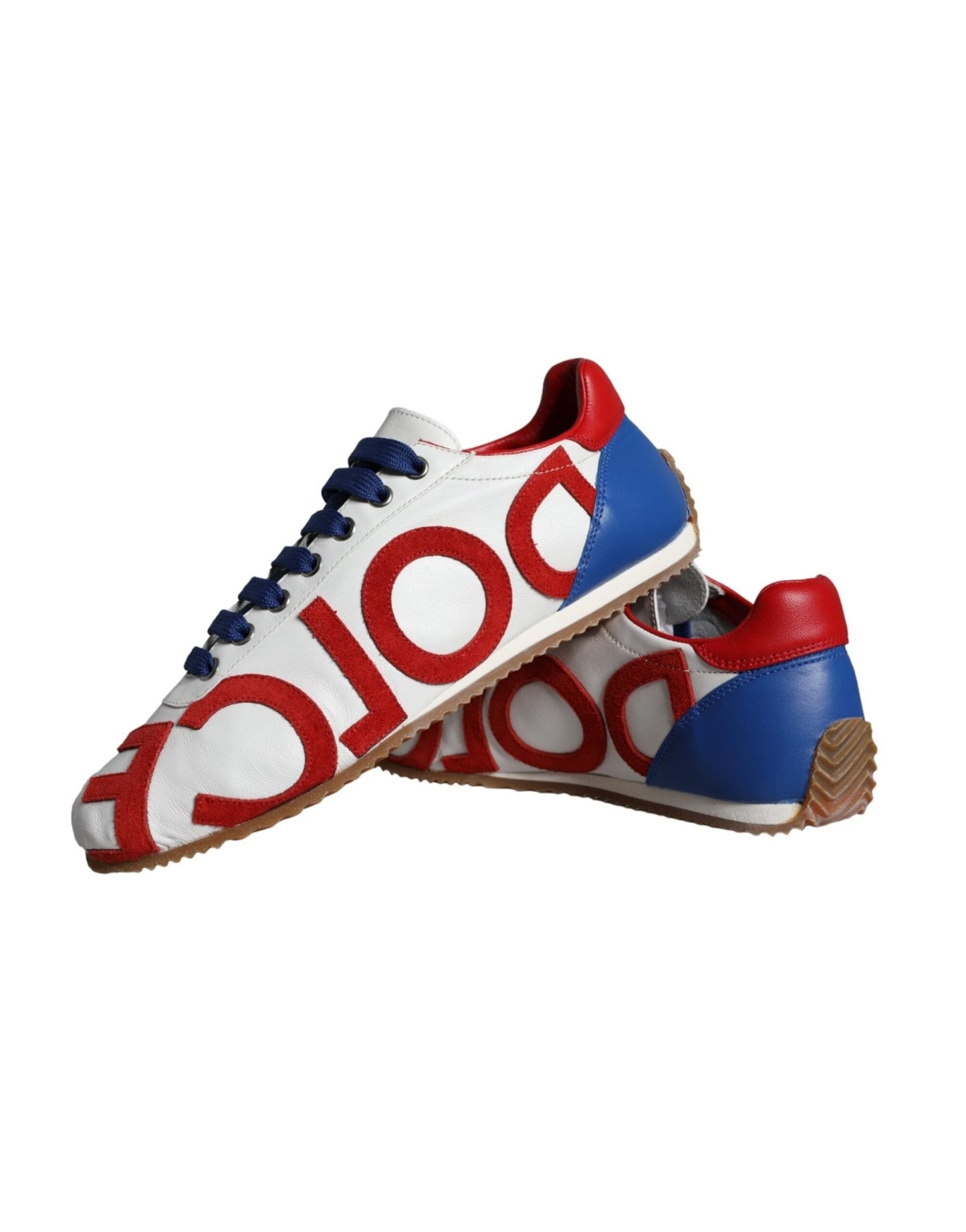 Dolce & Gabbana Multicolor Leather Logo Casual Sneakers Shoes - SMARTMARTNZ