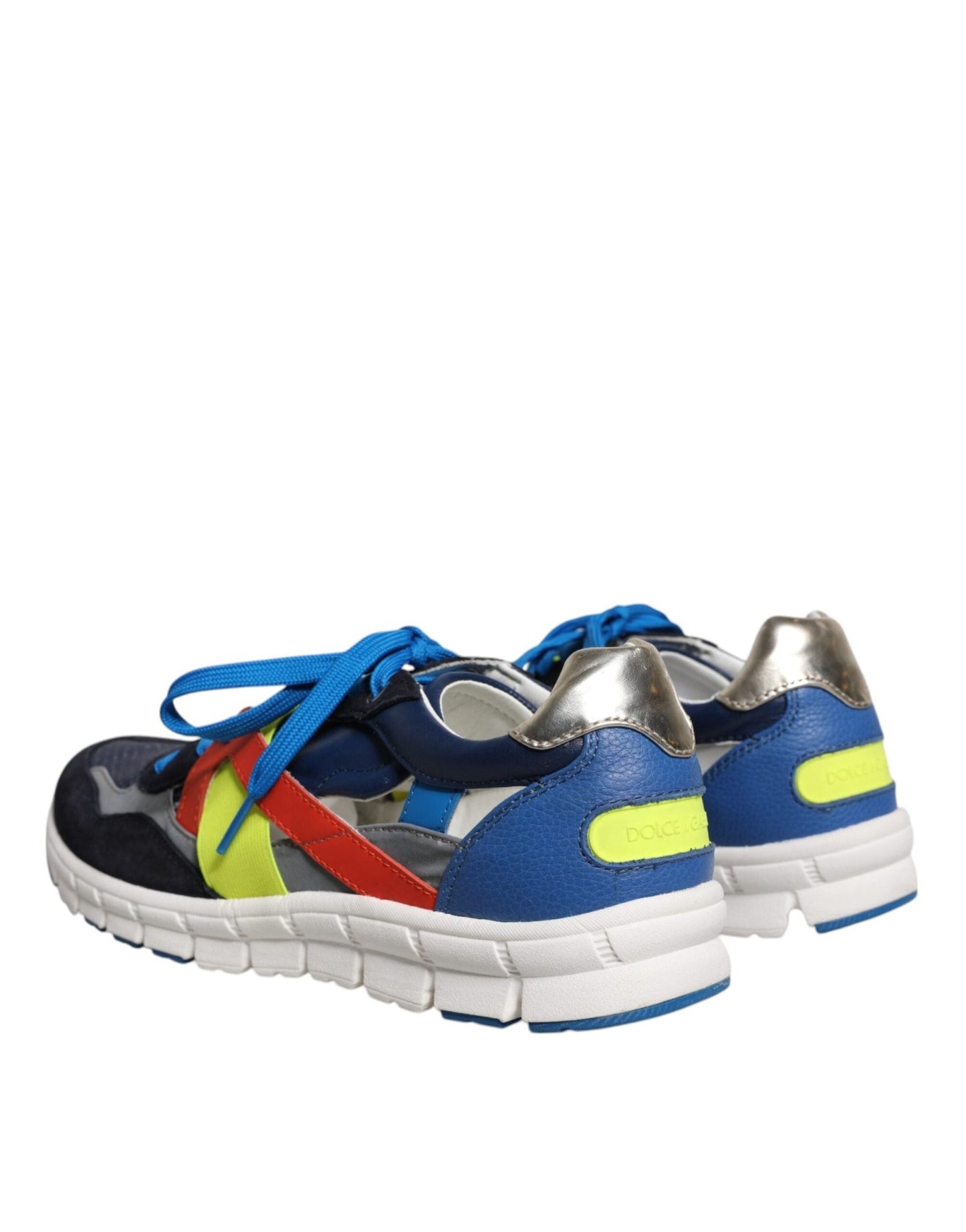 Dolce & Gabbana Multicolor Leather Suede Low Top Sneakers Shoes - SMARTMARTNZ