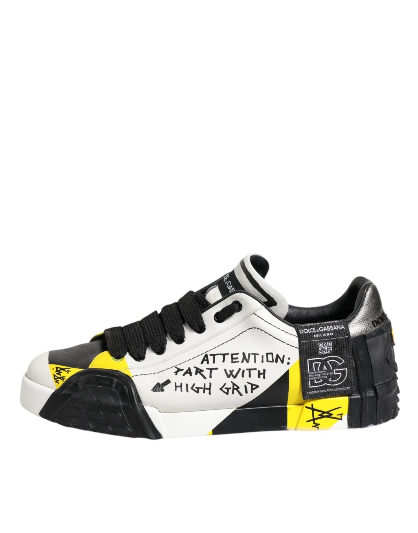 Dolce & Gabbana Multicolor Lettering Portofino Sneakers Shoes - SMARTMARTNZ