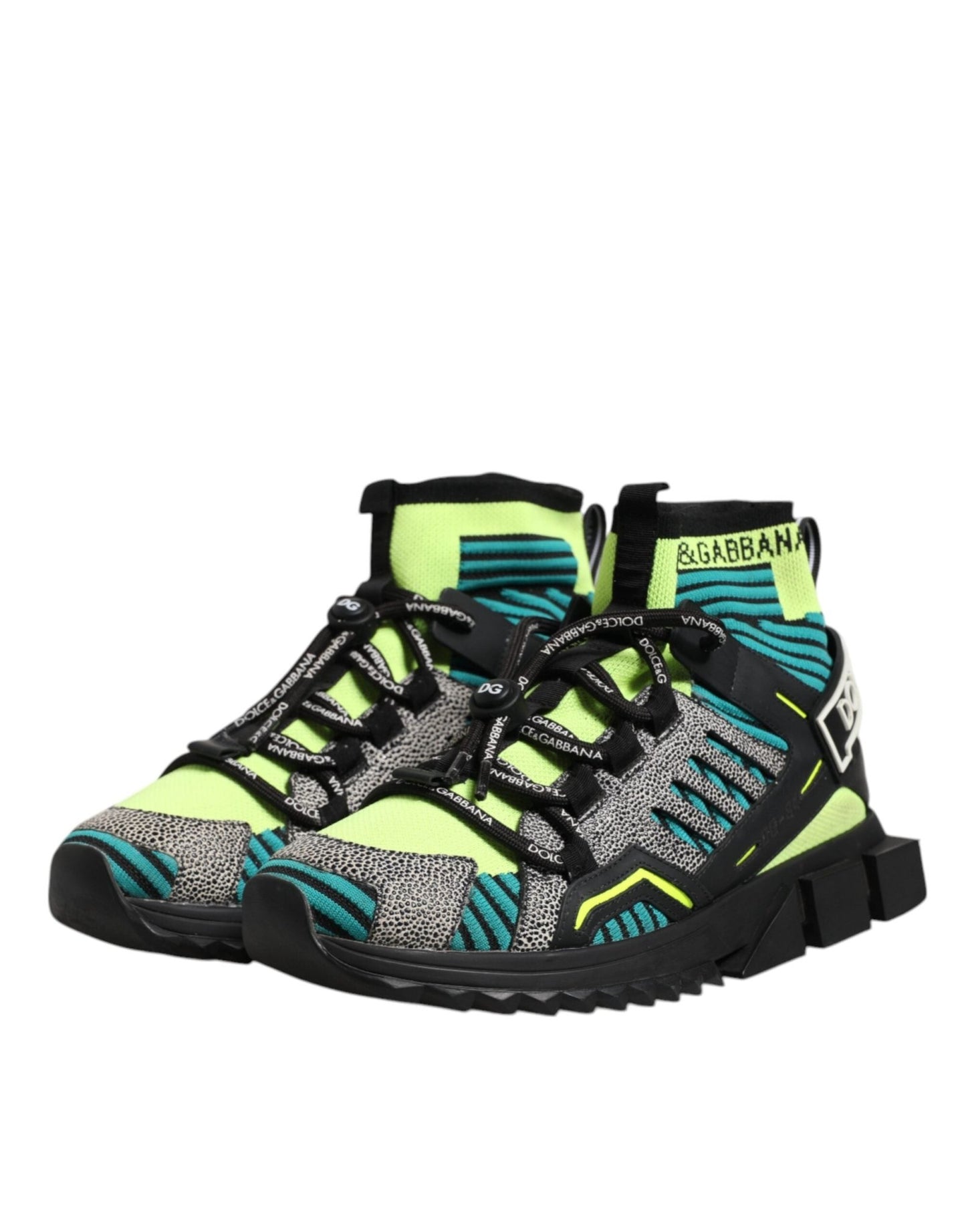 Dolce & Gabbana Multicolor Sorrento Logo Sneakers Socks Shoes - SMARTMARTNZ