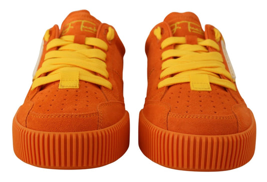Dolce & Gabbana Orange Leather P.j. Tucker Sneakers Shoes - SMARTMARTNZ