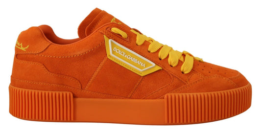 Dolce & Gabbana Orange Leather P.j. Tucker Sneakers Shoes - SMARTMARTNZ