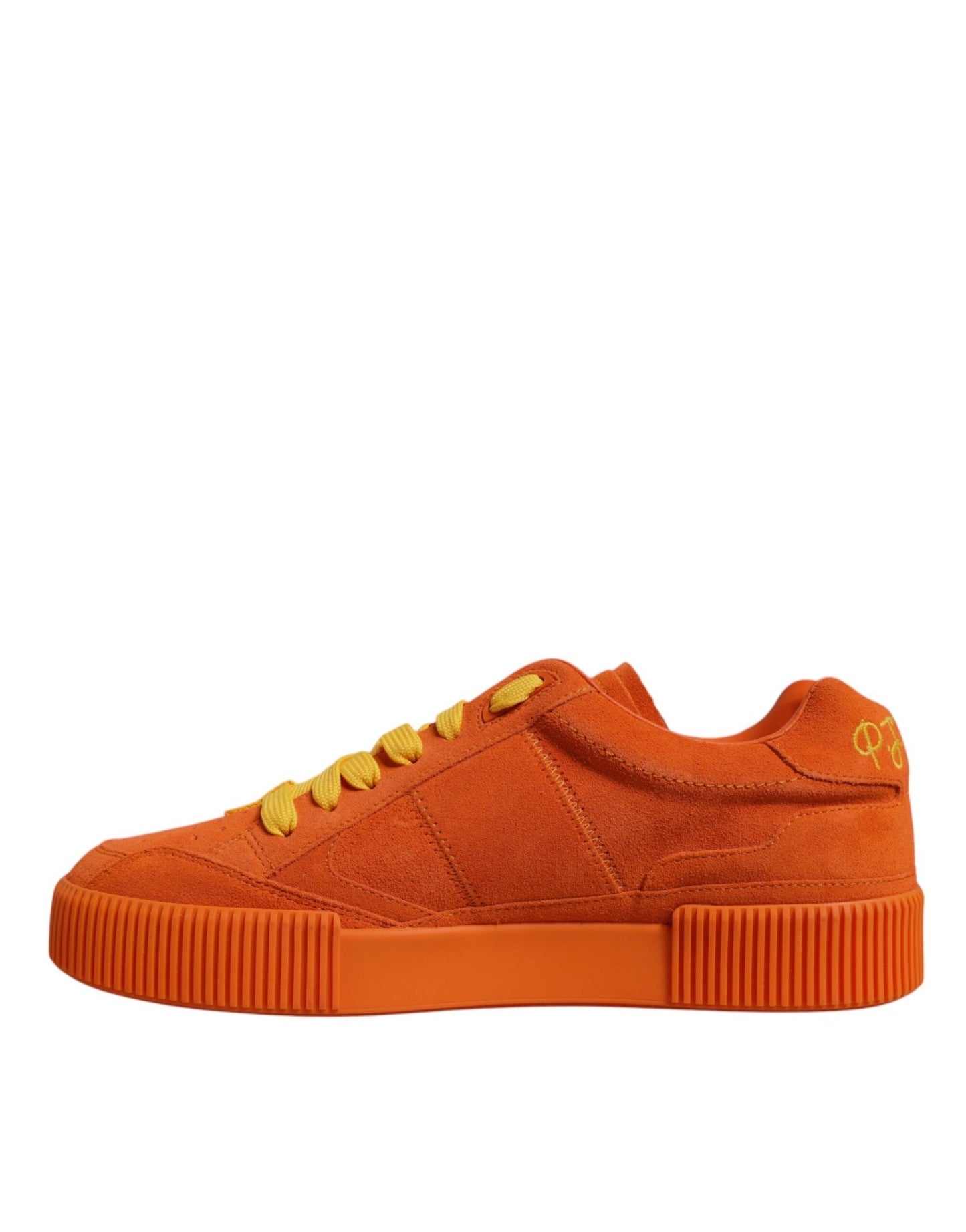 Dolce & Gabbana Orange Miami Leather Low Top Sneakers Shoes - SMARTMARTNZ