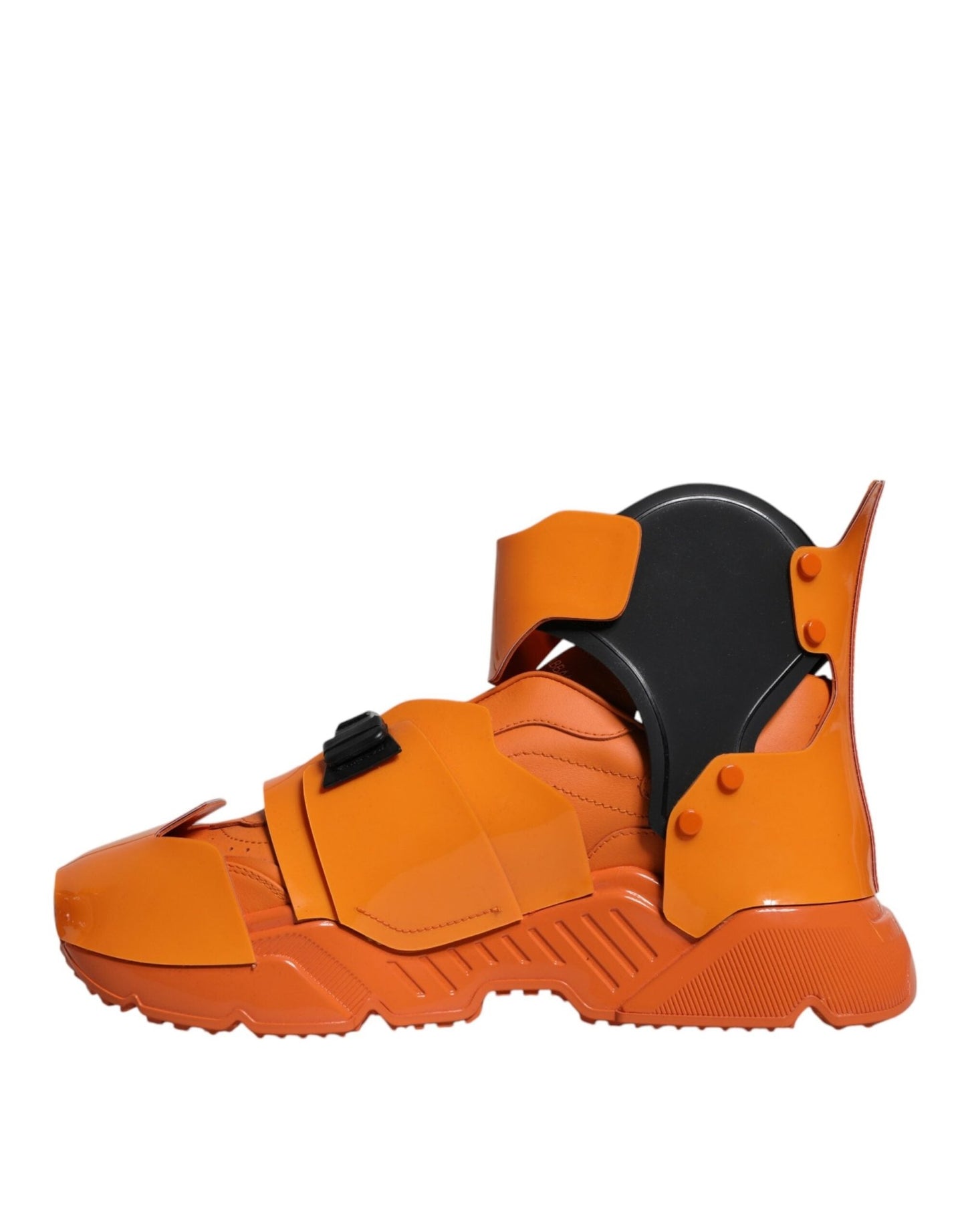 Dolce & Gabbana Orange Multi Panel Chunky High Top Sneakers Shoes - SMARTMARTNZ