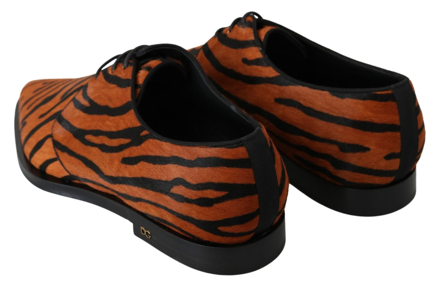 Dolce & Gabbana Orange Pony Hair Formal Dress Broque Shoes - SMARTMARTNZ