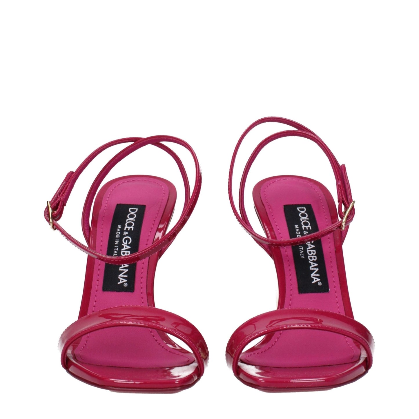 Dolce & Gabbana Pink Leather Stiletto Heels Sandals - SMARTMARTNZ