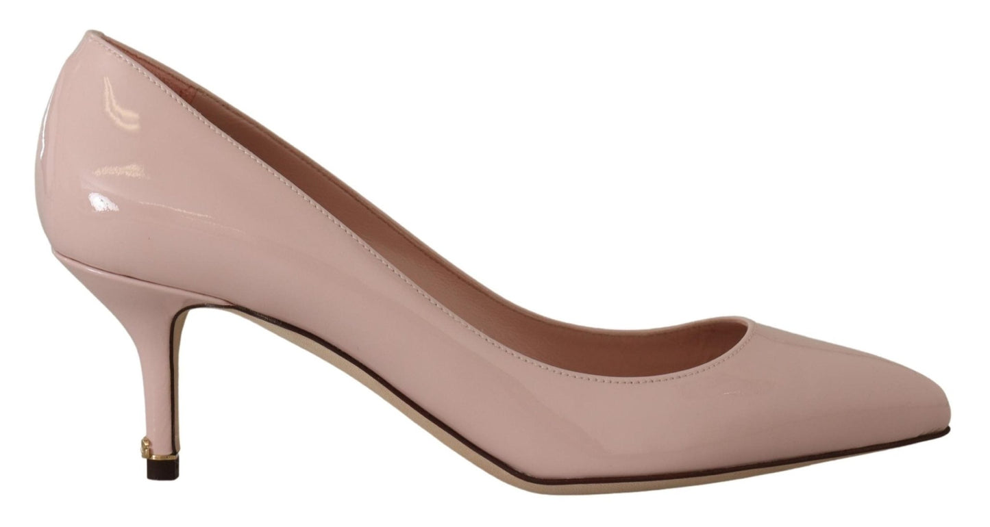 Dolce & Gabbana Pink Patent Leather Kitten Heels Pumps Shoes - SMARTMARTNZ
