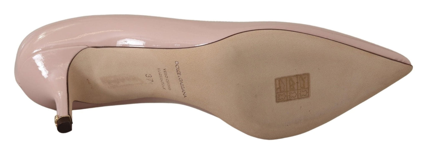 Dolce & Gabbana Pink Patent Leather Kitten Heels Pumps Shoes - SMARTMARTNZ