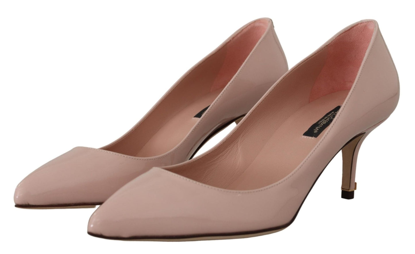 Dolce & Gabbana Pink Patent Leather Kitten Heels Pumps Shoes - SMARTMARTNZ