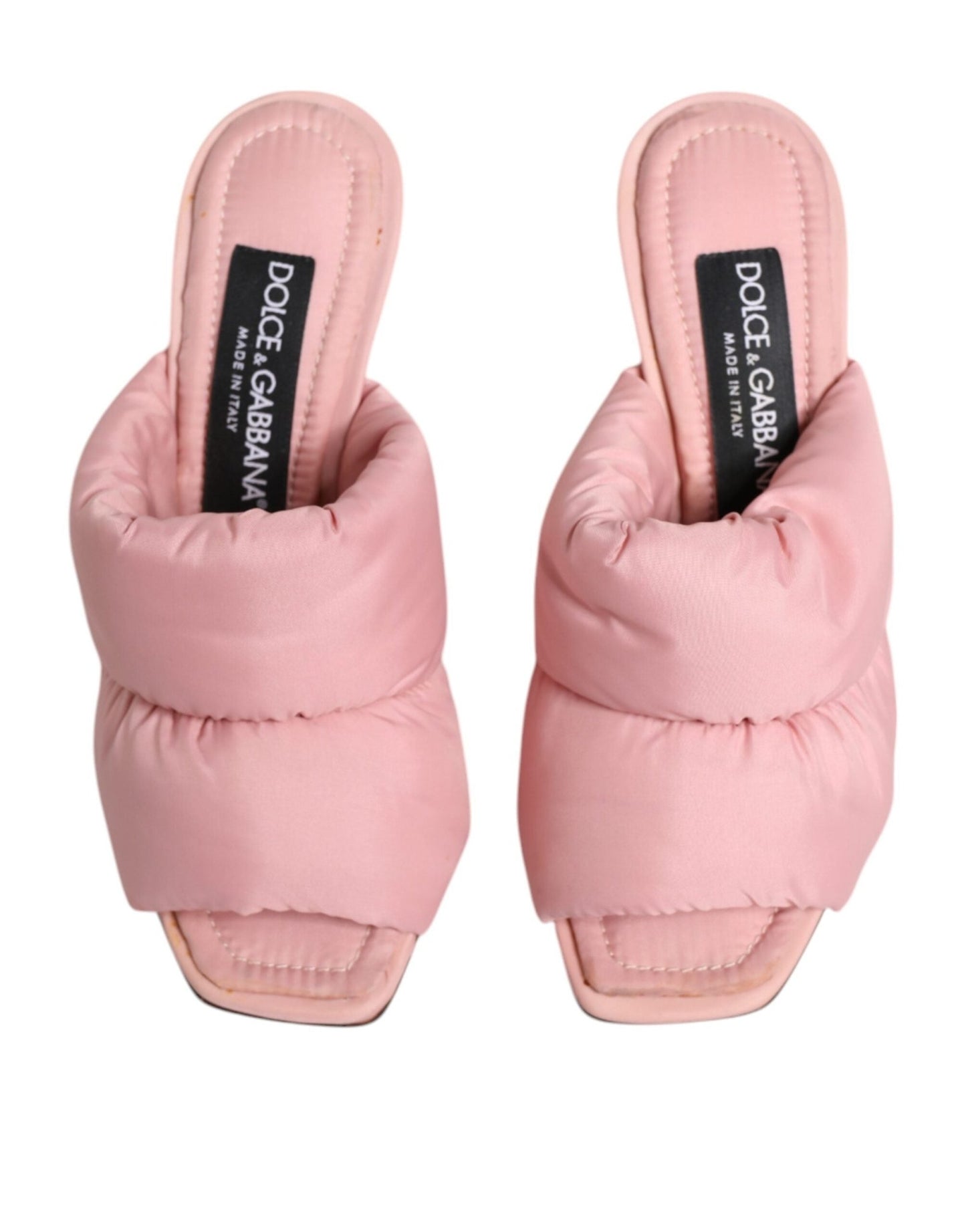 Dolce & Gabbana Pink Quilted DG Heel Slide Sandals Shoes - SMARTMARTNZ