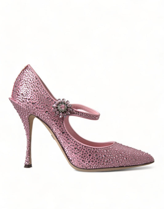 Dolce & Gabbana Pink Strass Crystal Heels Pumps Shoes - SMARTMARTNZ