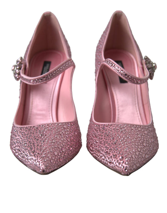 Dolce & Gabbana Pink Strass Crystal Heels Pumps Shoes - SMARTMARTNZ