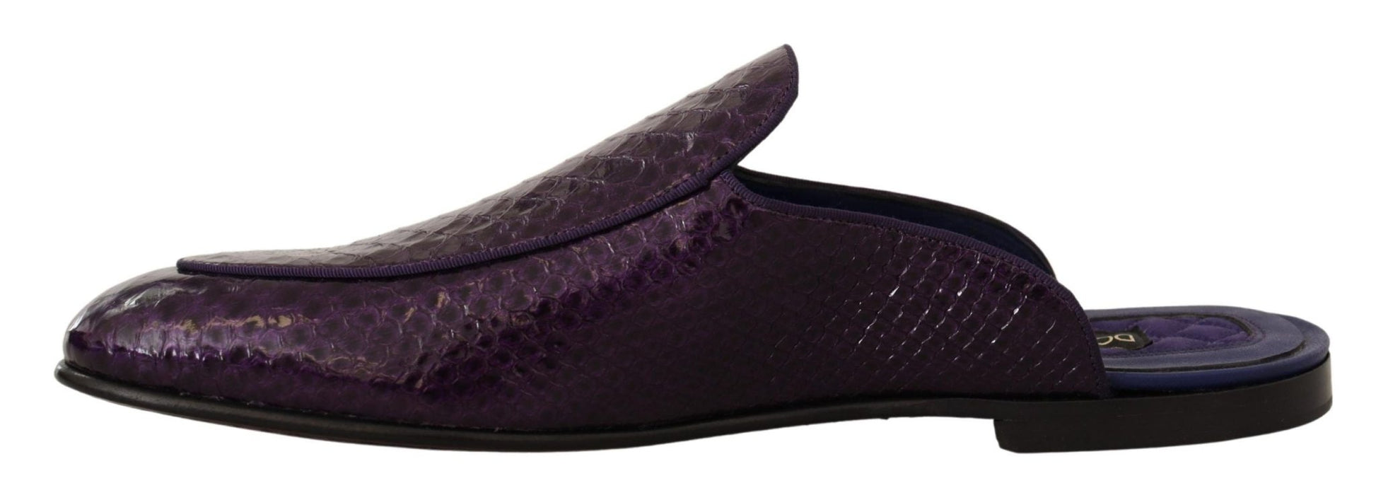 Dolce & Gabbana Purple Exotic Leather Flats Slides Shoes - SMARTMARTNZ
