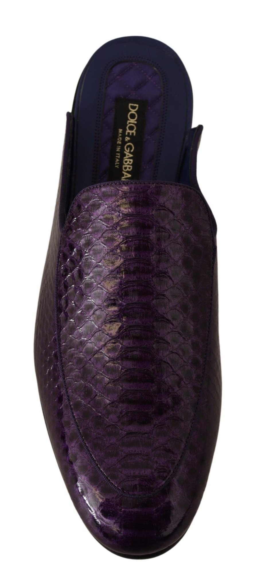 Dolce & Gabbana Purple Exotic Leather Flats Slides Shoes - SMARTMARTNZ