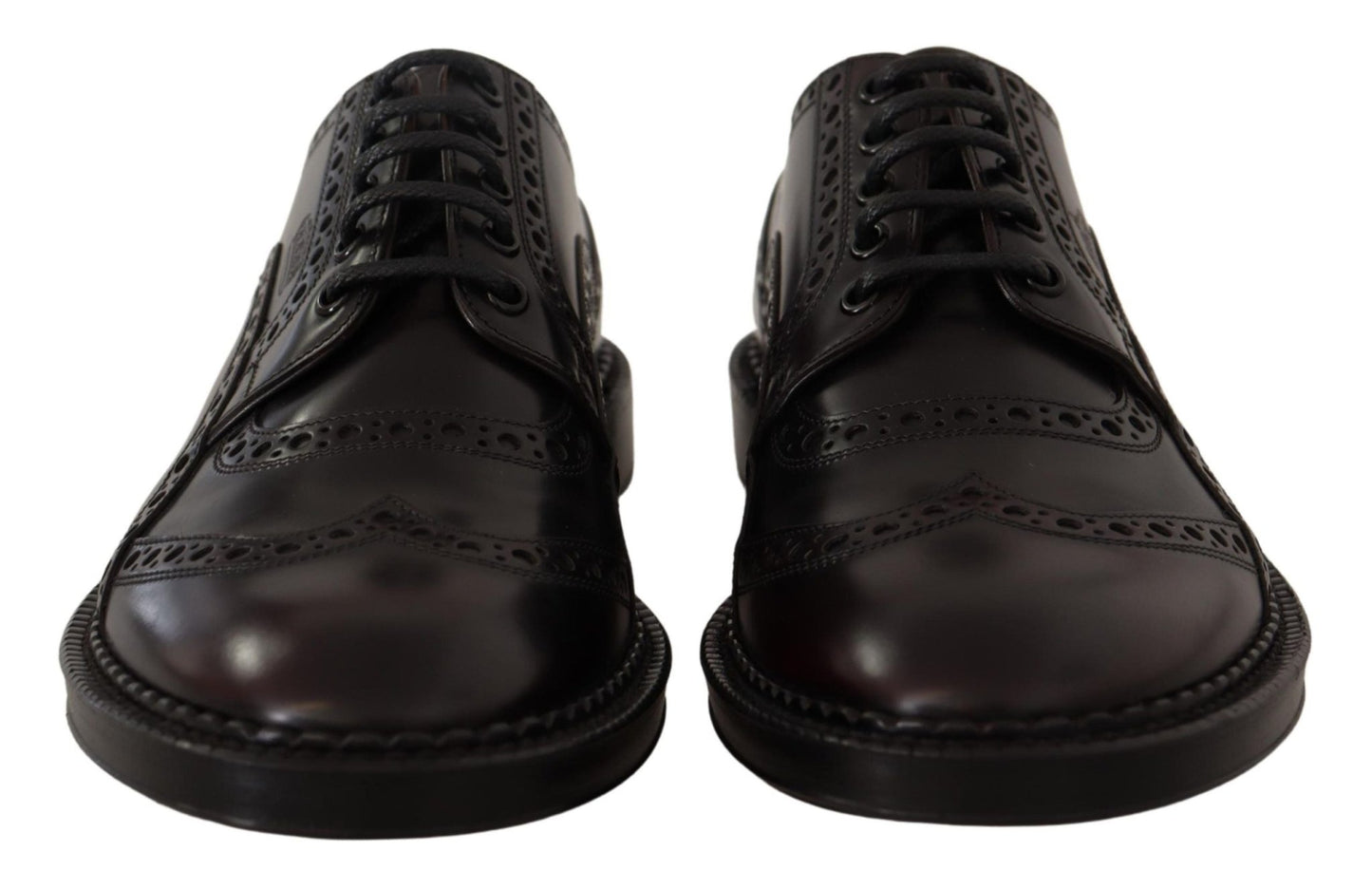 Dolce & Gabbana Purple Leather Oxford Wingtip Formal Shoes - SMARTMARTNZ