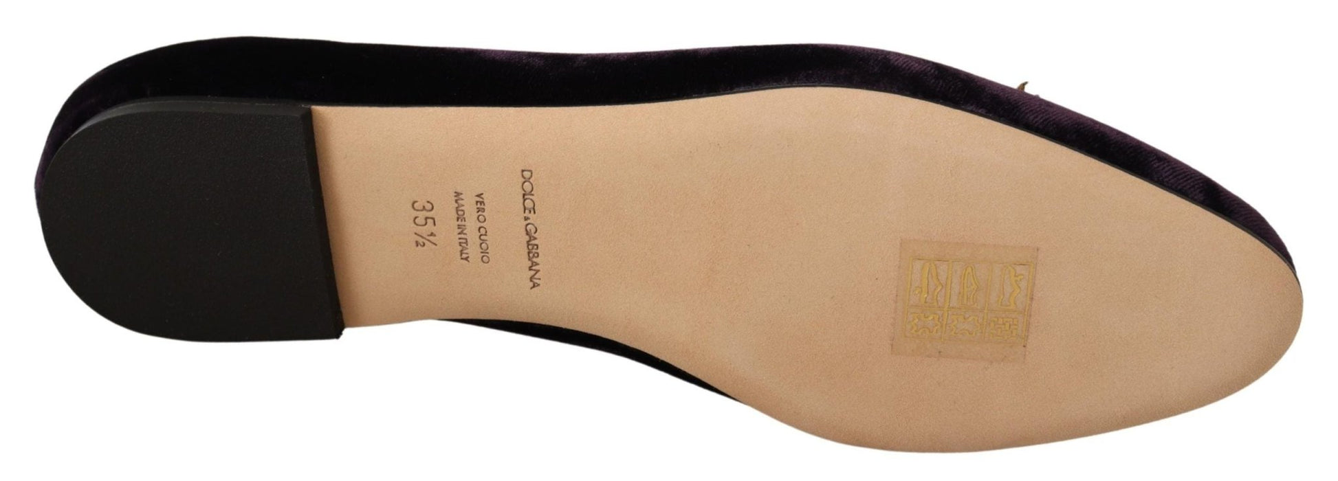 Dolce & Gabbana Purple Velvet DG Heart Loafers Flats Shoes - SMARTMARTNZ