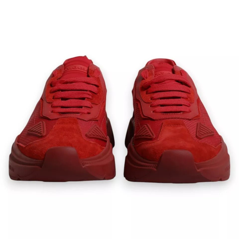 Dolce & Gabbana Red Leather Daymaster Low Top Sneakers Shoes - SMARTMARTNZ