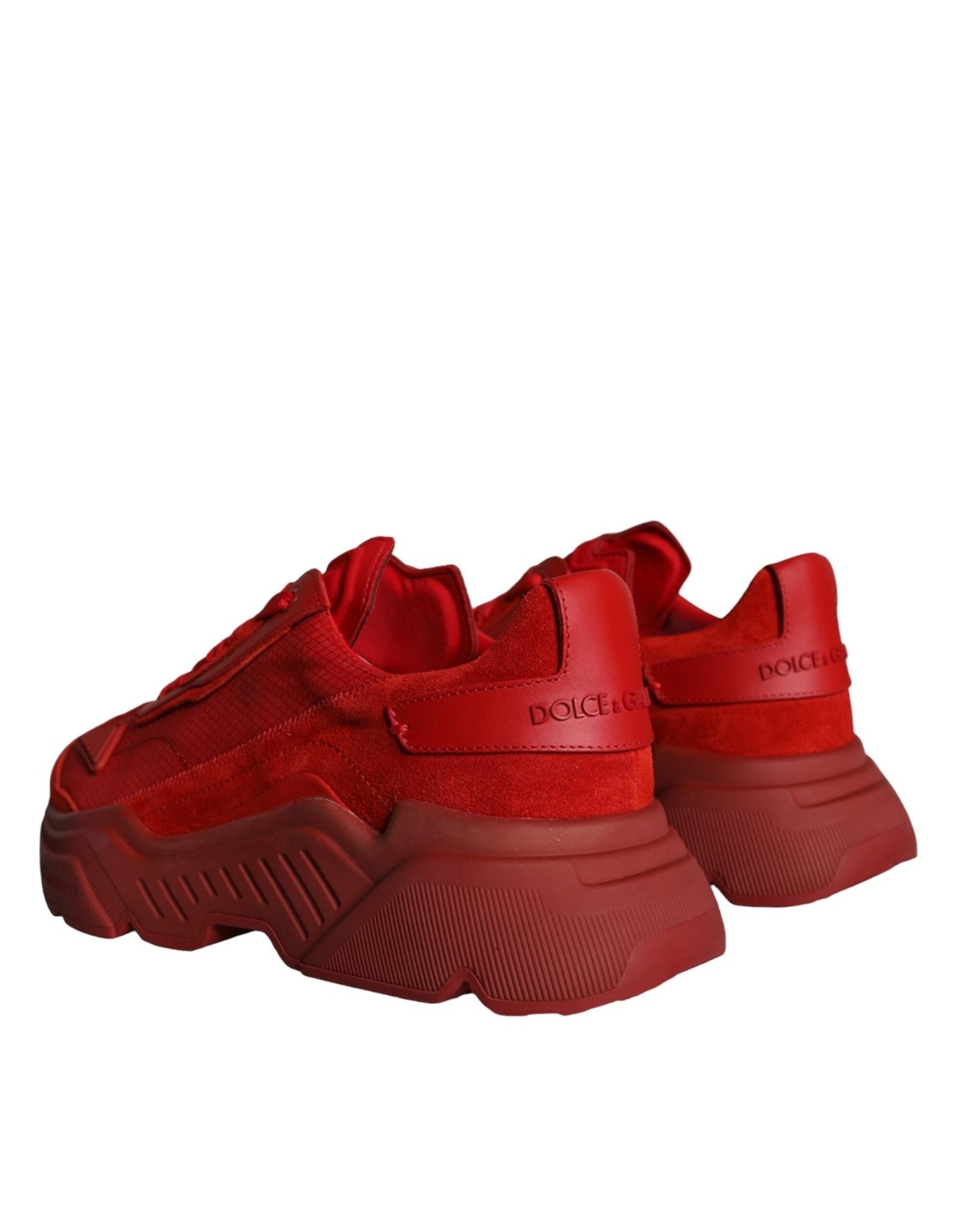 Dolce & Gabbana Red Leather Daymaster Low Top Sneakers Shoes - SMARTMARTNZ