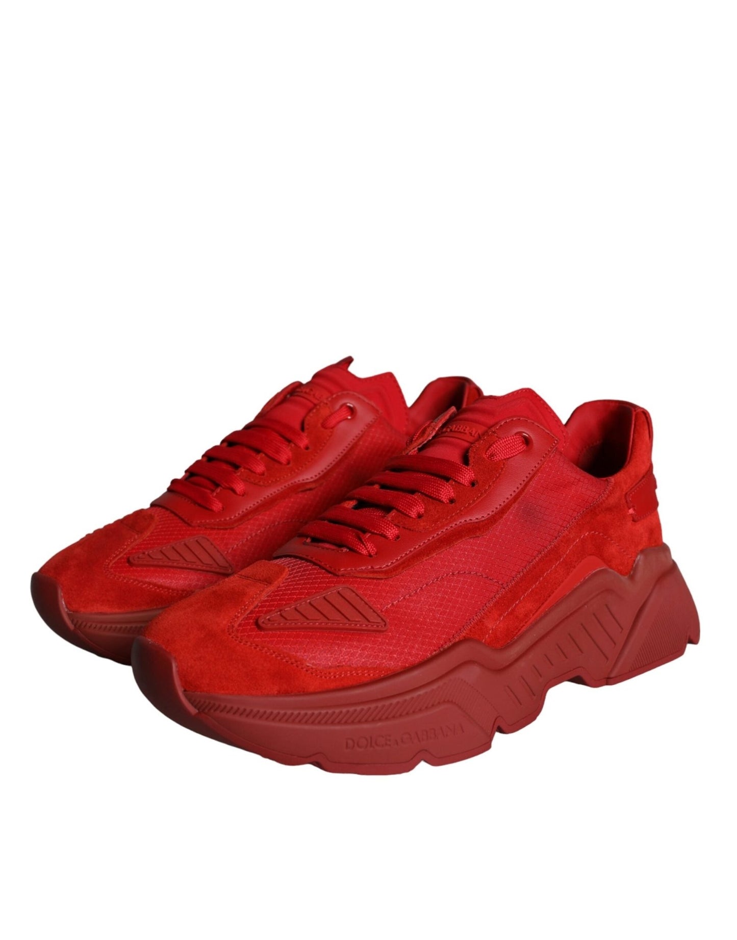 Dolce & Gabbana Red Leather Daymaster Low Top Sneakers Shoes - SMARTMARTNZ