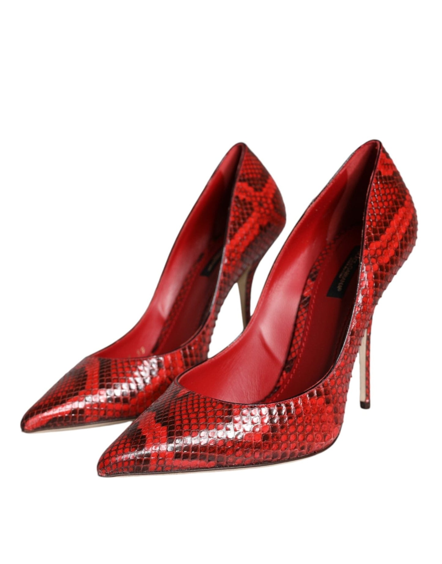 Dolce & Gabbana Red Leather Stiletto High Heels Pumps Shoes - SMARTMARTNZ