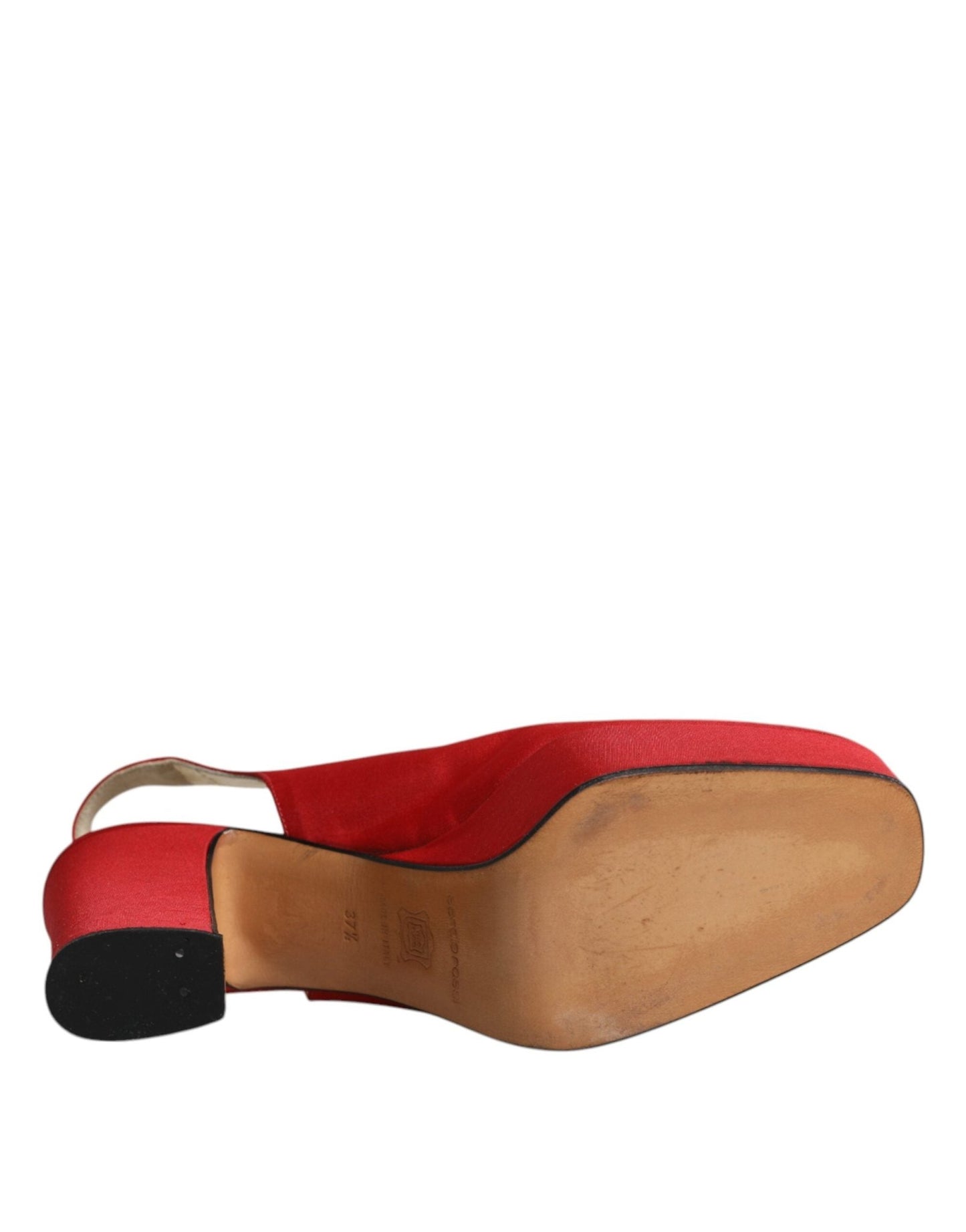 Dolce & Gabbana Red Platform Slingback Heels Sandals Shoes - SMARTMARTNZ