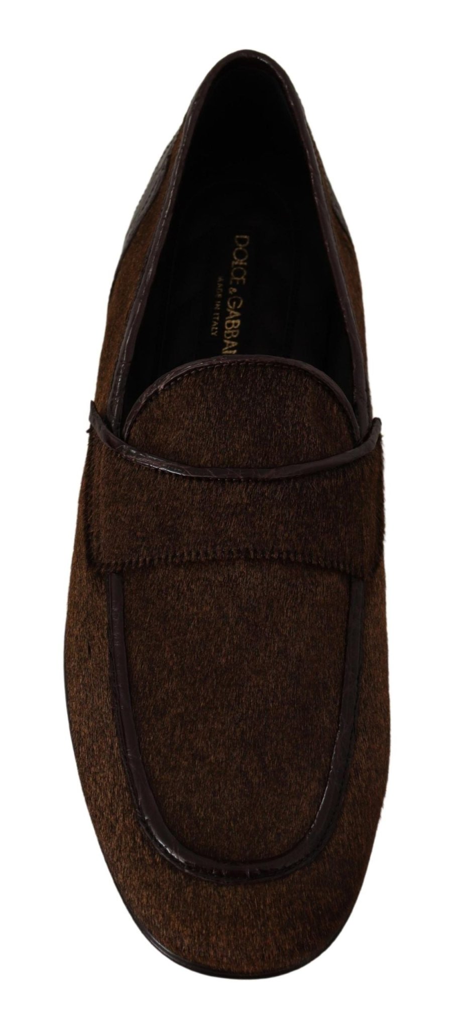 Dolce & Gabbana Shoes Dress Loafers Brown Leather Slip Shoes - SMARTMARTNZ