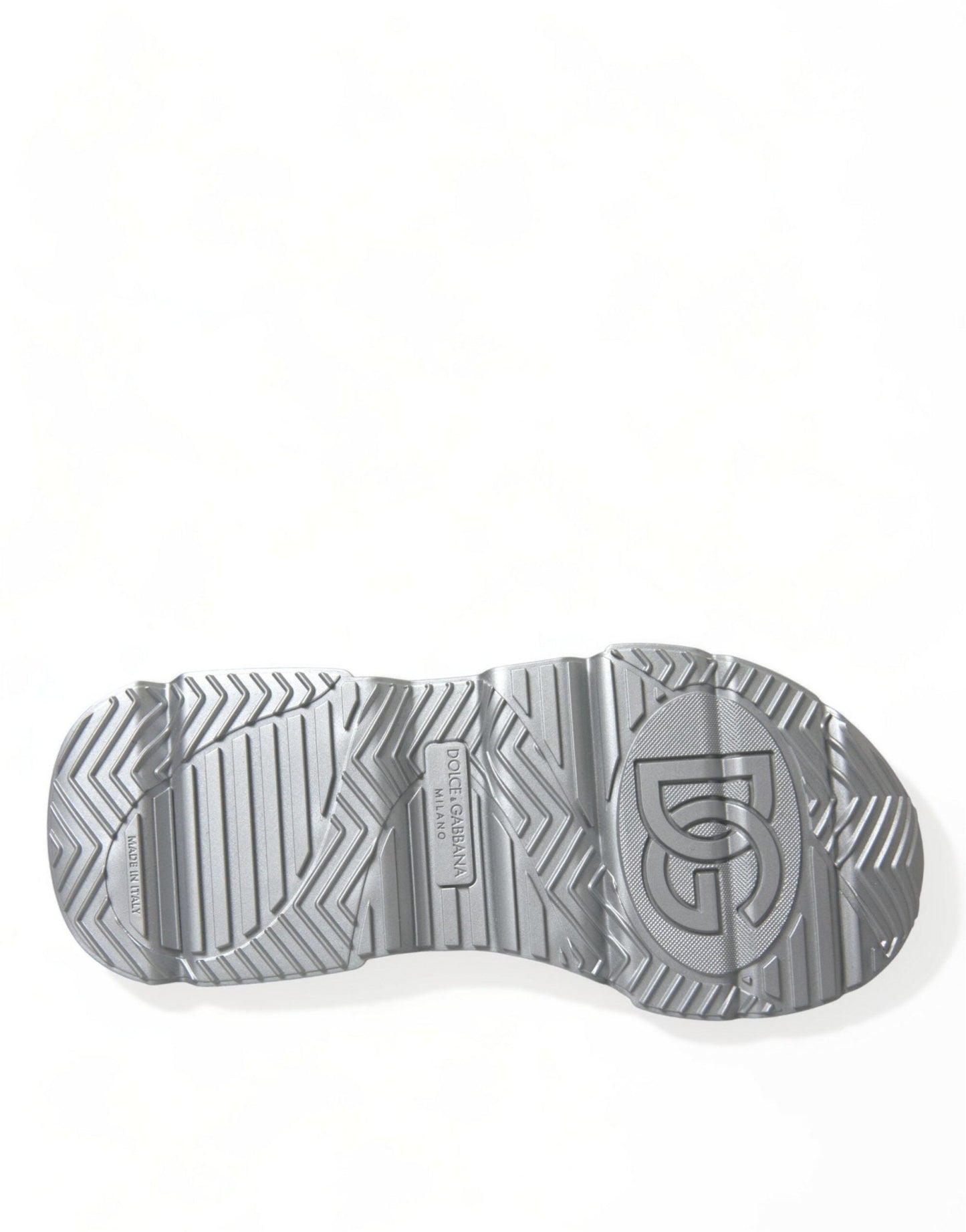 Dolce & Gabbana Silver DAYMASTER Leather Men Casual Sneakers Shoes - SMARTMARTNZ