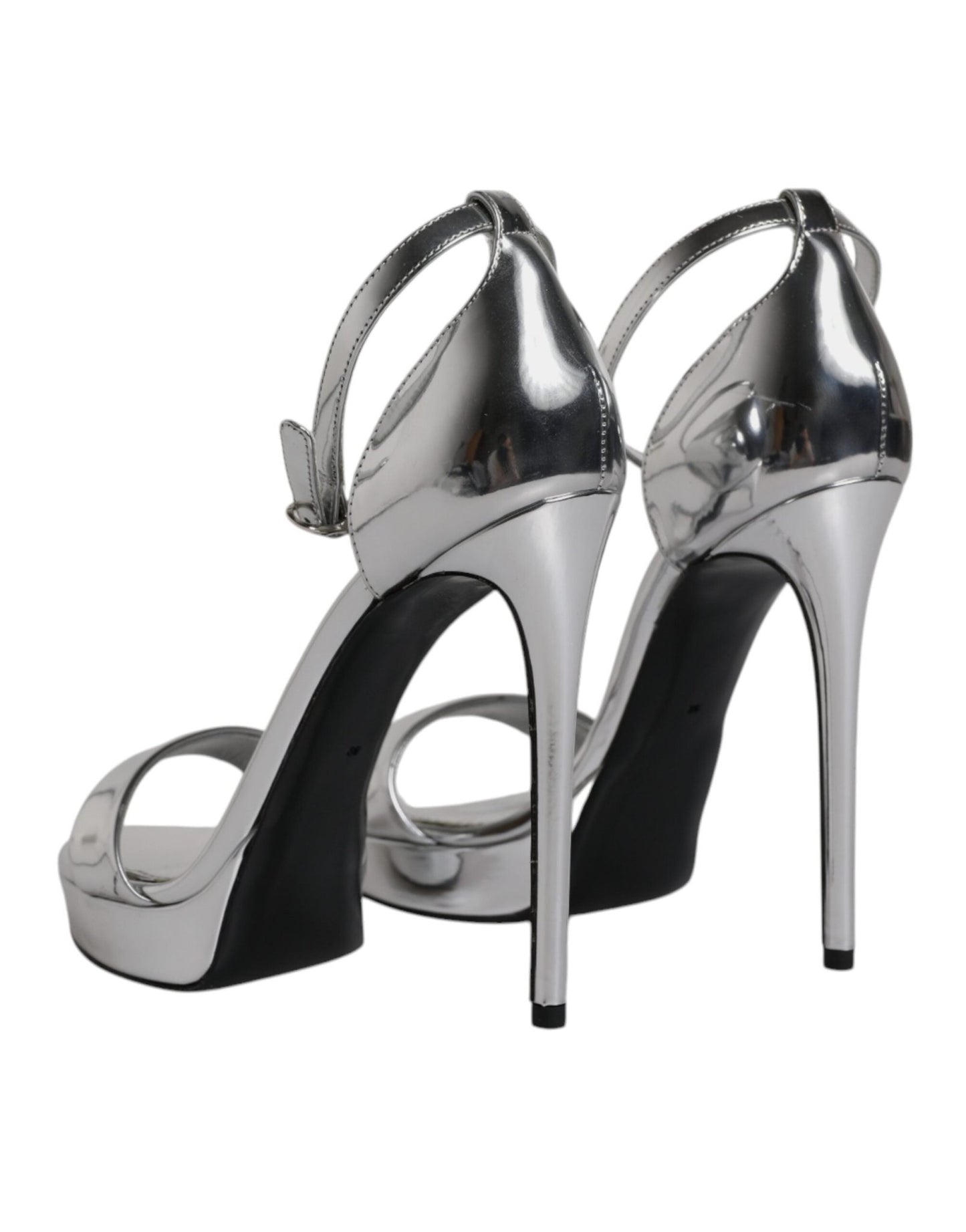 Dolce & Gabbana Silver KEIRA Heels Ankle Strap Sandals Shoes - SMARTMARTNZ