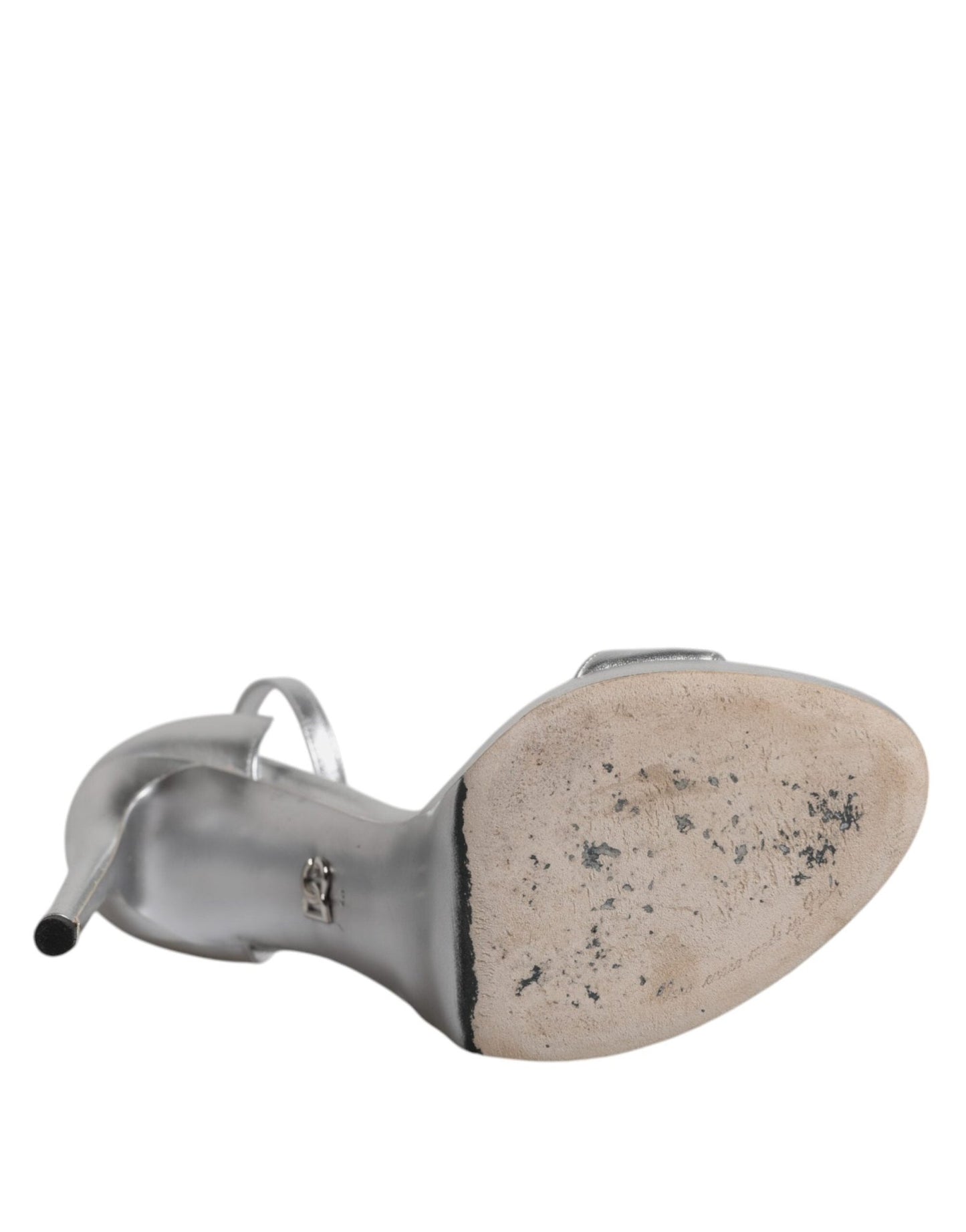 Dolce & Gabbana Silver Leather Platform Keira Sandals Shoes - SMARTMARTNZ