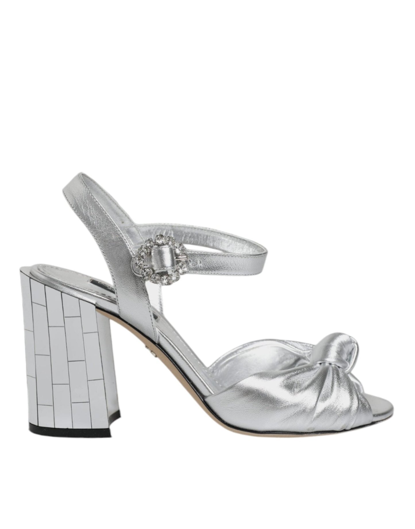 Dolce & Gabbana Silver Mirror Heels KEIRA Sandals Shoes - SMARTMARTNZ