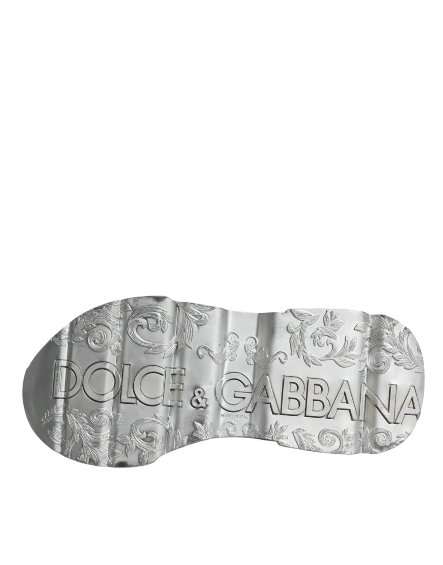 Dolce & Gabbana Silver White Daymaster Low Top Sneakers Shoes - SMARTMARTNZ